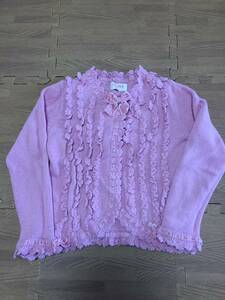 ST Shirley Temple cardigan 120 USED / pink ⑨⑦