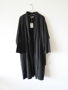 2020 evam eva vie / エヴァムエヴァ V203T930 shawl collar robe M CHARCOAL * ローブ コート カーディガン レディース
