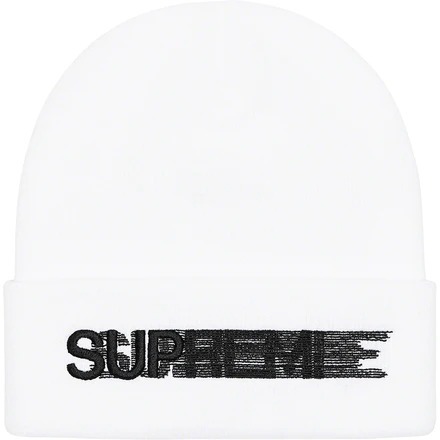 Supreme 23SS Week2 Motion Logo Beanie White オンライン購入 国内正規,タグ付 シュプリーム モーションロゴ ビーニー ニットキャップ 白