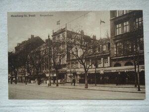 【絵葉書1枚】 St.Pauli Reeperbahn - HAMBURG /P. W. Hirsch Wilh Heinemann /レーパーバーン 繁華街 街並 ドイツ ヴィンテージ ハ 36-8