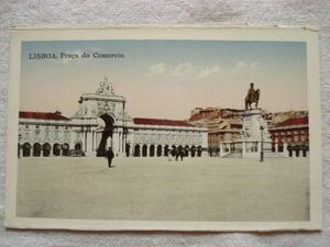 【絵葉書1枚】 Praca do Comercio - LISBOA /コメルシオ広場 /ポルトガルヴィンテージ 都市 街 建築 ハガキ 10-4