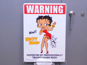 ベティちゃんサインプレート BT-DOG《Betty Boop/番犬注意》 WARNING　警告　ガレージ　看板　アメリカ　