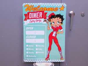 ベティちゃんサインプレート BT-DINER 《Betty Boop/ダイナー オープン＆クローズド》 OPEN＆CLOSED　ガレージ　看板　アメリカ　