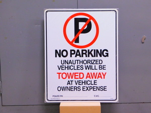 サインプレートＬサイズ　CA-L01【サインプレートＬサイズ　駐車禁止】ガレージ　アメリカ　看板　サインボード
