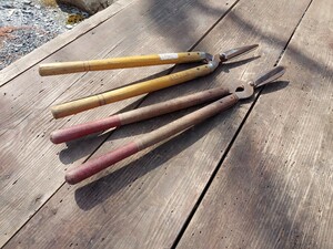刈込鋏 鋏 2本まとめて 木製 剪定鋏 枝切り 園芸 造園 盆栽 道具 中古品