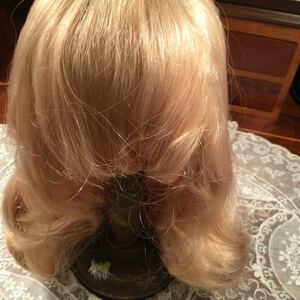 coco333 Франция производства человек шерсть кукла парик 14 Blond голова вокруг примерно 43cm