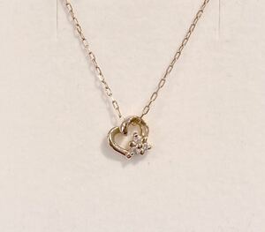 Неиспользованный новый подлинный 4 ° C yon морское ожерелье k10 Сердце Алмаз 3 ящик для сердца бумага для бумаги лента золото розовое золото настоящий подарок