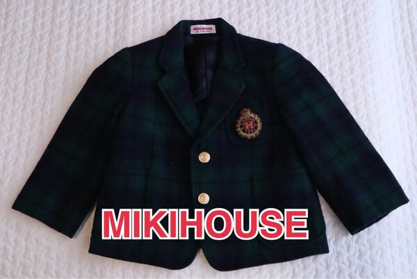 MIKIHOUSE ミキハウス チェック　ジャケット　ウール93cm フォーマルジャケット 入園式