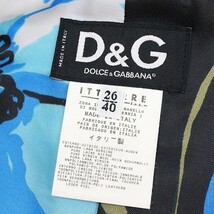 ●D&G ドルチェ＆ガッバーナ レザー パイピング 裏地ボタニカル柄 ウール コート 黒 ブラック 40_画像5