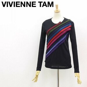 ●VIENNE TAM ヴィヴィアンタム パワーネット デザイン トップス カットソー 黒 ブラック 0