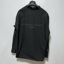 ルシアンペラフィネ ラバーロゴ バンドカラーシャツ L 送料210円〜 LPF PARIS lucien pellat-finet メンズ ルーズフィット 男性用 ブラック_画像2