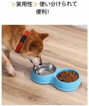 【送料無料】犬猫用ボウル ペット食器 早食い防止 (ブルー)_画像3