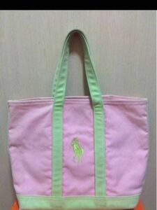  genuine article Ralph Lauren Bick po knee. handbag pink × green 