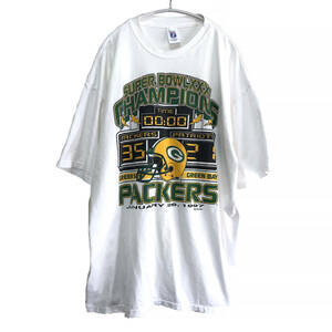 90S メキシコ製 ヴィンテージ NFL グリーンベイ パッカーズ 1997 Tシャツ メンズXL スーパーボウル アメフト 大きいサイズ 古着 BA1388