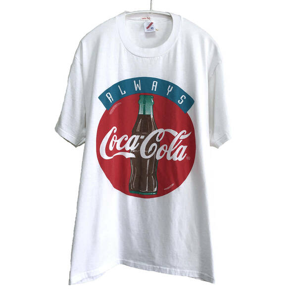 90S USA製 ヴィンテージ コカコーラ オールド Tシャツ メンズXL シングルステッチ Coca Cola アメカジ 白T 古着 大きいサイズ BA1434