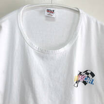 90S USA製 ヴィンテージ ナスカー ロゴプリント レーシング Tシャツ メンズL シングルステッチ ホワイト NASCAR 古着 BA1472_画像3