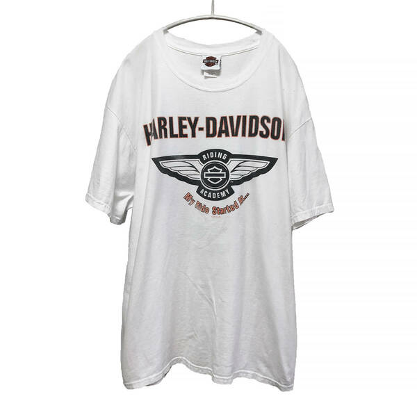 USA古着 ハーレーダビッドソン オールド 両面プリント Tシャツ メンズL ホワイト 白T HARLEY DAVIDSON バイク ヴィンテージ 古着 BA1477