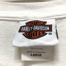 USA古着 ハーレーダビッドソン オールド 両面プリント Tシャツ メンズL ホワイト 白T HARLEY DAVIDSON バイク ヴィンテージ 古着 BA1477_画像6