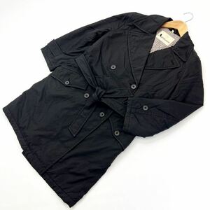 イタリア製 ☆ Aquascutum リッチ感◎ 大人の雰囲気◎ 裏キルティング ナイロンコート ブラック XS カジュアル アクアスキュータム■S1273