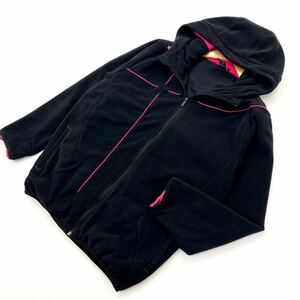 DESCENTE ☆ オシャレカラー◎ メンズ フリース ジャケット パーカー ブラック ピンク L スポーツ アウトドア キャンプ デサント■CK134