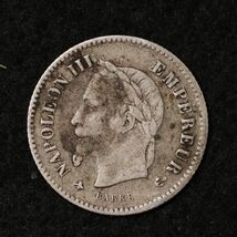 KM#805/フランス ナポレオン3世 20サンチーム小型銀貨（1867）パリ製造[1624]コイン　_画像1