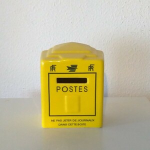 フランスブロカント購入 La poste ラ・ポスト 陶器の貯金箱 郵便局 ヴィンテージ 海外発送(送料2700円)