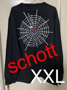 新品 Schott ショット SPIDERMAN HAMMOCK LS T-SHIRT スパイダーマン ハンモックロングスリーブ Tシャツ ロンT サイズXXL