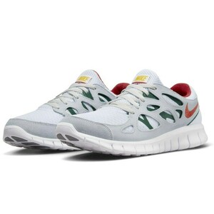 27.5㎝ ナイキ フリー ラン 2 灰/白/緑 537732-102 NIKE FREE RUN 2