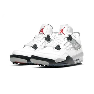 26.5. Nike Jordan 4 Golf white / cement CU9981-100 NIKE JORDAN 4 G WHITE CEMENT golf shoes GOLF