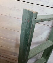 フランス アンティーク 木製 ウッドラダー 梯子 ブロカント シャビー ペイント 脚立 店舗什器 展示台 ディスプレイ_画像6