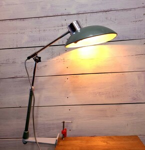  France Vintage in dust real large shade lamp arm light desk working light marks lie lighting equipment industry series antique E19