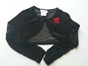  new goods JonaMichellejo Nami  shell * black velour × red flower motif long sleeve bolero 130 corresponding 8 cardigan 