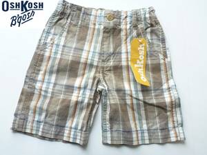 新品 OSHKOSH オシュコシュ★人気ブランド　茶　ブラウン系　チェック柄　パンツ　110