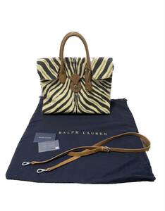  Ralph Lauren Ralf Ricky bag canvas 2way hand animal Zebra man and woman use 