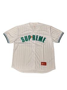 【新品】Supreme シュプリーム【Rhinestone Stripe Baseball Jersey】22SS ラインストーン ベースボール ジャージー Mサイズ