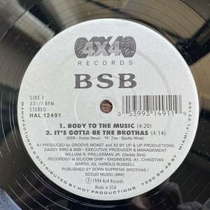 【アングラ、レア盤、即決500円多数】BSB/ Body to the Music 12inch レコード