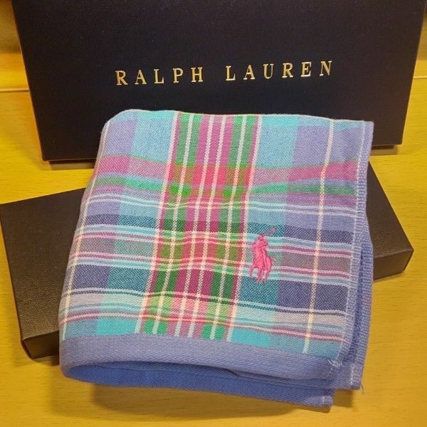 ポロラルフローレン RALPH LAUREN シドニーマドラスガーゼウオッシュタオル 箱付き 未使用品