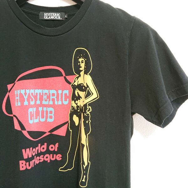 ヒステリックグラマー Tシャツ 前後プリント HYSTERIC CLUB メンズ サイズS 半袖 ブラック