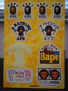 A　 BATHING　APE　Sticker　BABY　MILO　ア・ベイシング・エイプ　ステッカー　ベビーマイロ　ベープキッズ　ヴィンテージ　ステッカー