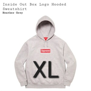 XL supreme Inside Out Box Logo Hooded Sweatshirt Heather Grey large グレー シュプール パーカー