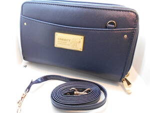 [ new goods ] Snoopy . purse shoulder navy round fastener shoulder bag lady's 