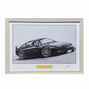  Nissan NISSAN Fairlady 32Z[ pencil sketch ] famous car old car illustration A4 size amount attaching autographed 