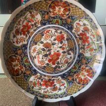 伊万里焼 飾り皿 大皿 陶器 古伊万里 和食器 皿立て付色絵 _画像6
