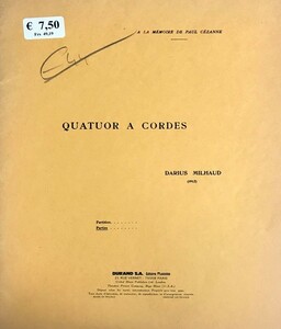 miyo- string comfort four -ply . bending no. 1 number Op.5: part . set import musical score Milhaud Quatuor a cordes 2 violin, viola, contrabass foreign book 