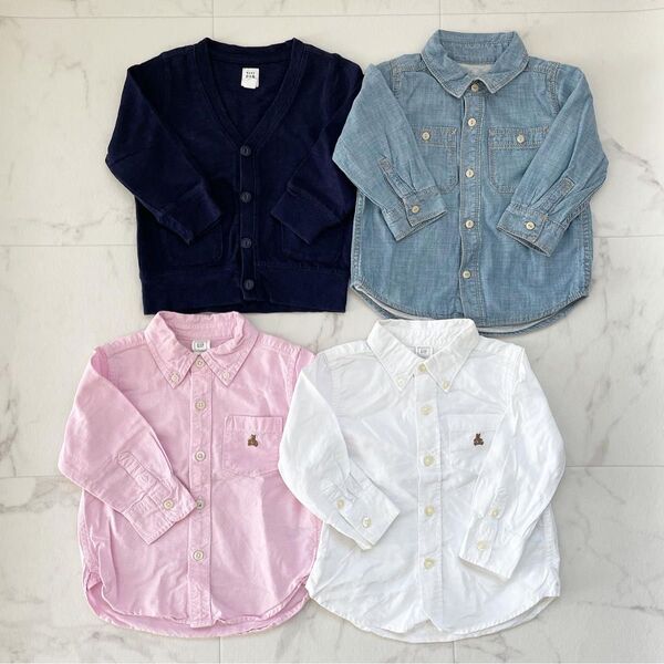 babygap ベビーギャップ 長袖シャツ オックスフォードシャツ 18-24month 90cm カーディガン 4枚セット