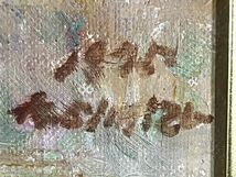 真作■油彩■清水一博■『はる名湖』■1975年■額付絵画　a_画像3