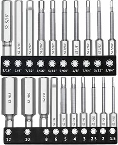 Bestgle driver bit set 6 -corner wrench bit 6.35mm hexagon axis 6 angle bit impact ...20 pcs set hexagon bit 60mm