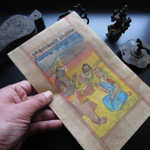 Art hand Auction Buddhist Art India Old Hand-painted Sutras Miniature Paintings Fragments Sanskrit Sutras Manuscripts 43, Book, magazine, old book, ancient documents, Western books