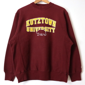 00s Champion チャンピオン リバースウィーブ KUTZTOWN UNIVERSITY 両面 カレッジ プリント スウェット(メンズ S)エンジ