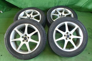 【バリ山】 AVS Model7 モデル7 17インチ アルミホイール ヨコハマ BLUEARTH ブルーアースRV-02 215/55R17 4本セット 【23-371】